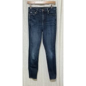 Paradise Mine Woman's High Rise Denim Skinny Blue Jeans Size 29 Made In USA